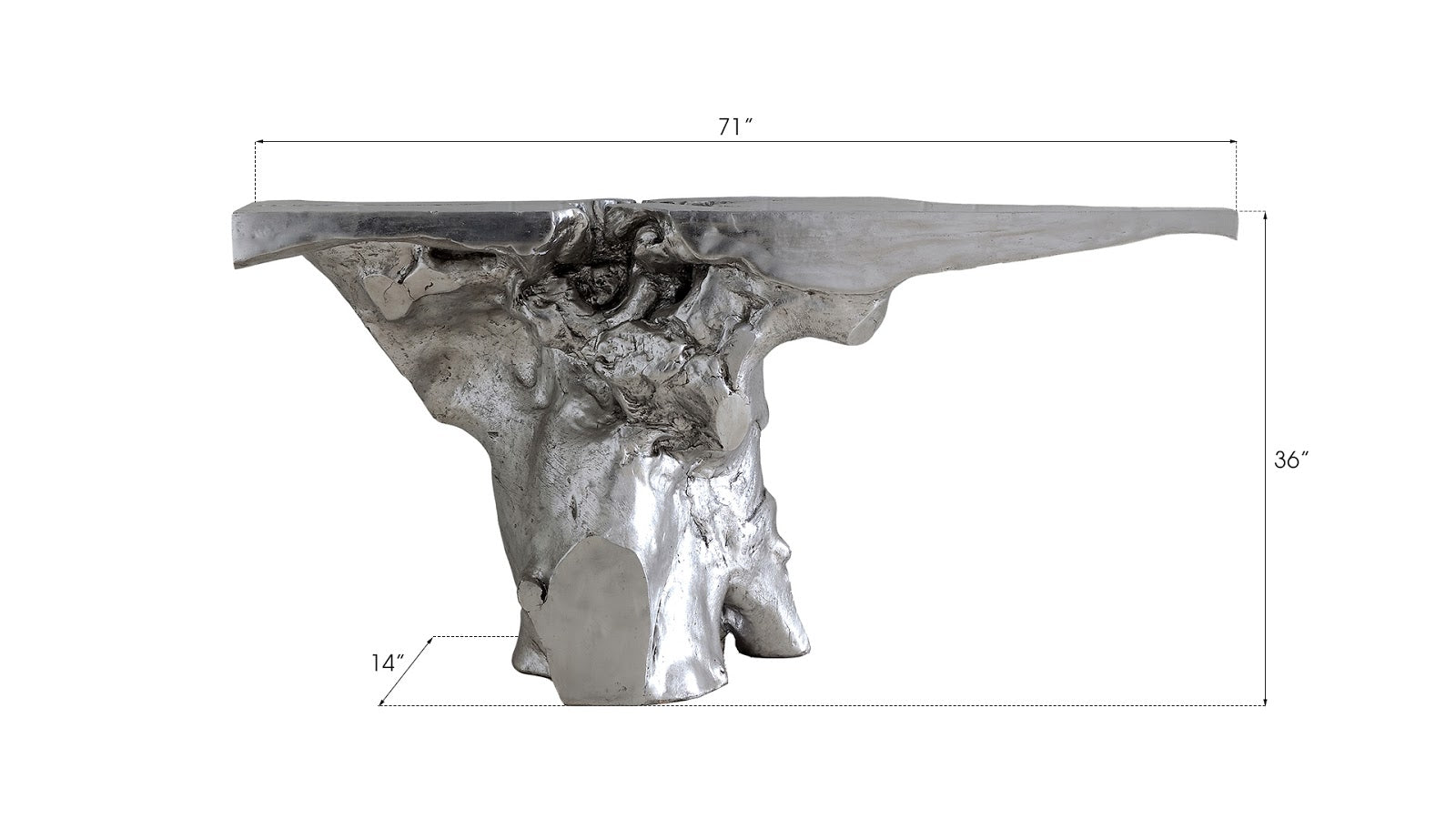 Phillips Collection Home Oversized LTL - Rate to be Quoted Phillips Collection Crown Console, Silver Leaf