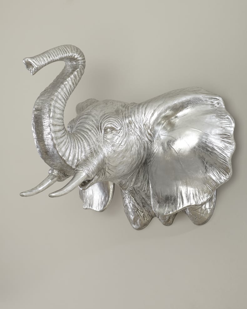 Phillips Collection Home Oversized LTL - Rate to be Quoted Phillips Collection Elephant Wall Art, Resin, Silver Leaf