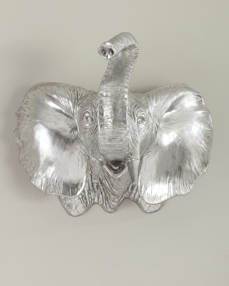 Phillips Collection Home Oversized LTL - Rate to be Quoted Phillips Collection Elephant Wall Art, Resin, Silver Leaf