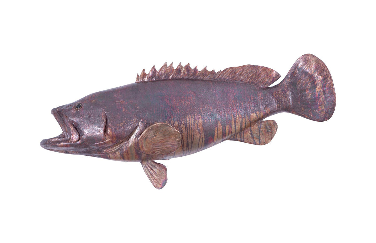 Phillips Collection Estuary Cod Fish Wall Sculpture, Resin, Copper Pat ...
