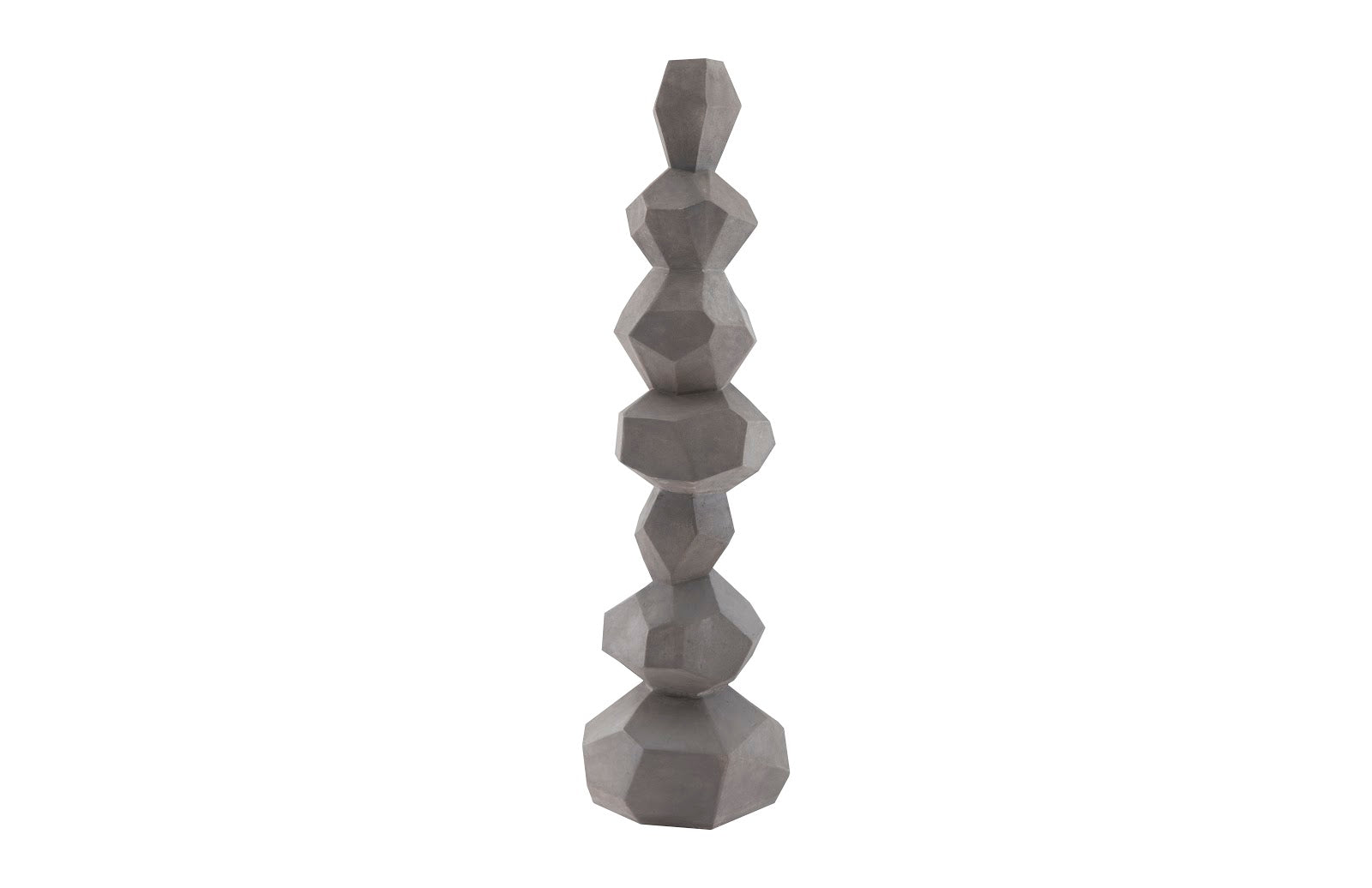 Phillips Collection Home Oversized LTL - Rate to be Quoted Phillips Collection Faceted Rock Column Sculpture, Gray