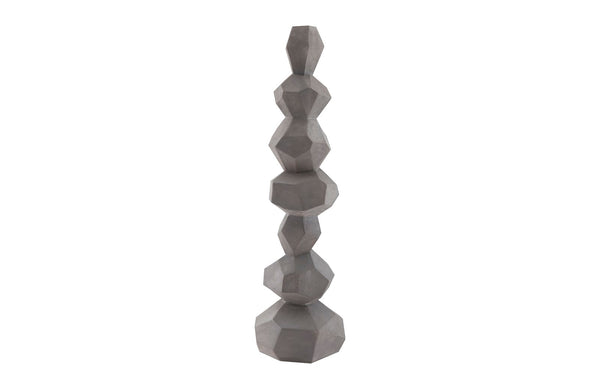 Phillips Collection Home Oversized LTL - Rate to be Quoted Phillips Collection Faceted Rock Column Sculpture, Gray