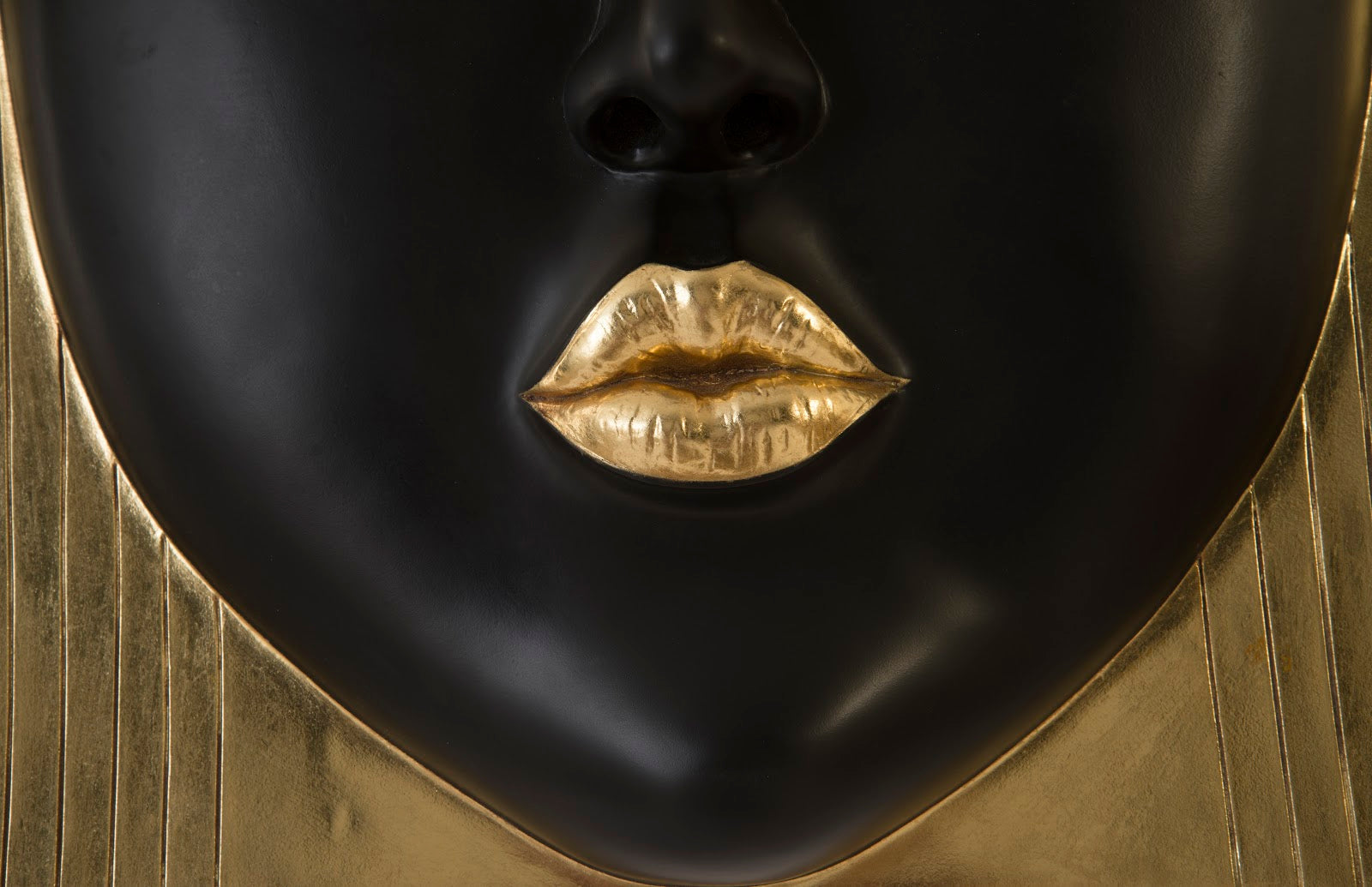 Phillips Collection Home Phillips Collection Fashion Faces Wall Art, Large, Kiss, Black and Gold Leaf