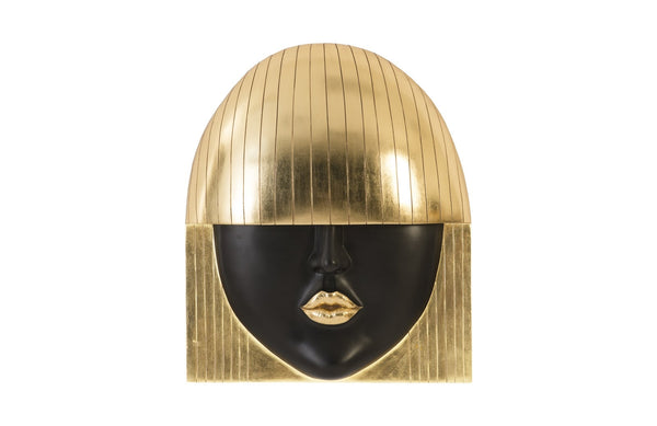 Phillips Collection Home Phillips Collection Fashion Faces Wall Art, Large, Kiss, Black and Gold Leaf