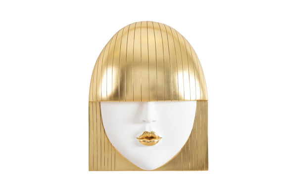 Phillips Collection Home Phillips Collection Fashion Faces Wall Art, Large, Kiss, White and Gold Leaf