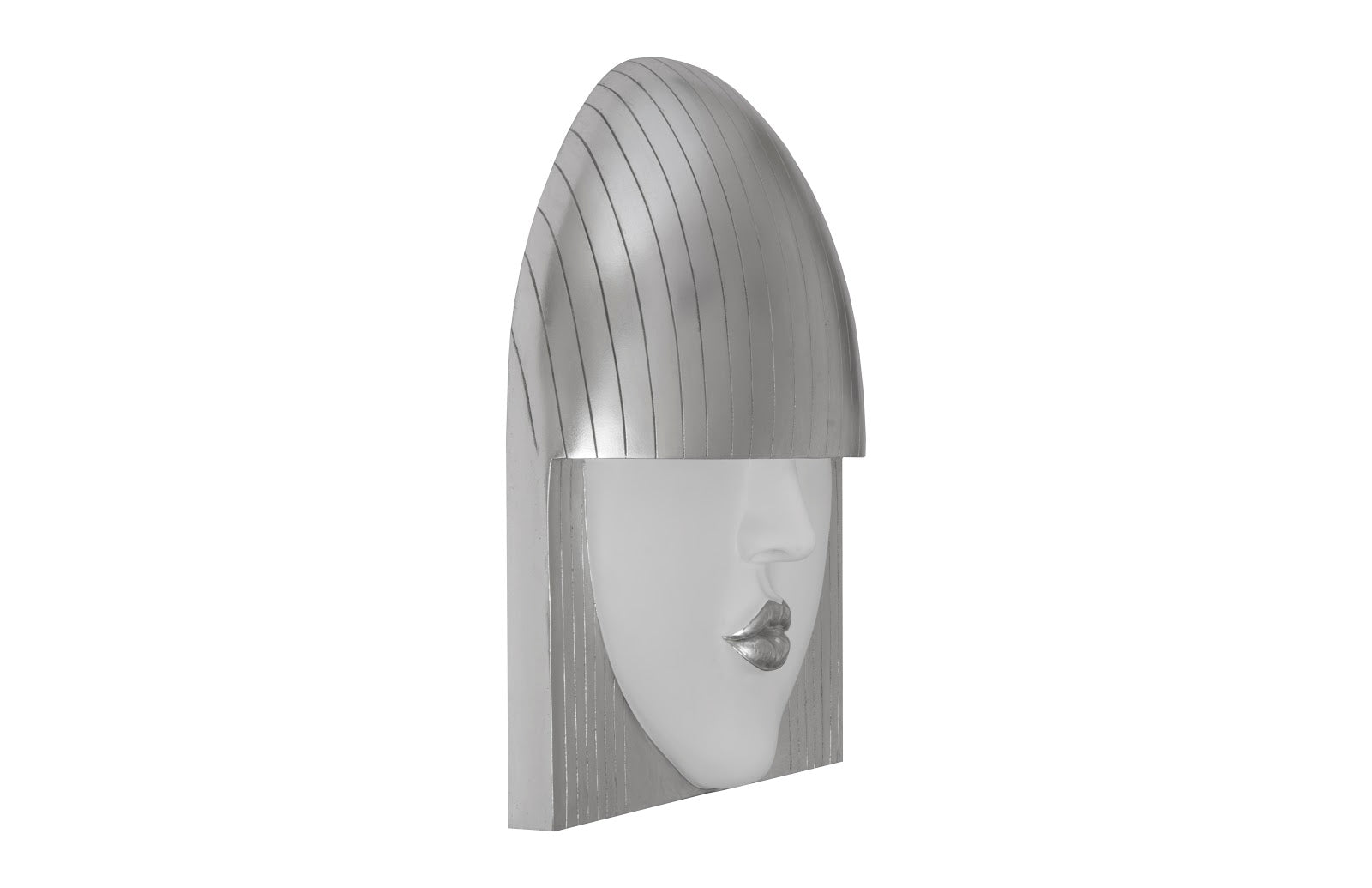 Phillips Collection Home Phillips Collection Fashion Faces Wall Art, Large, Kiss, White and Silver Leaf