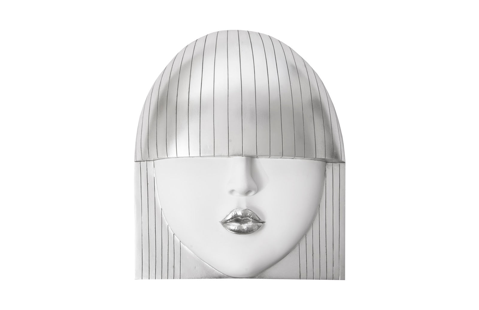 Phillips Collection Home Phillips Collection Fashion Faces Wall Art, Large, Kiss, White and Silver Leaf