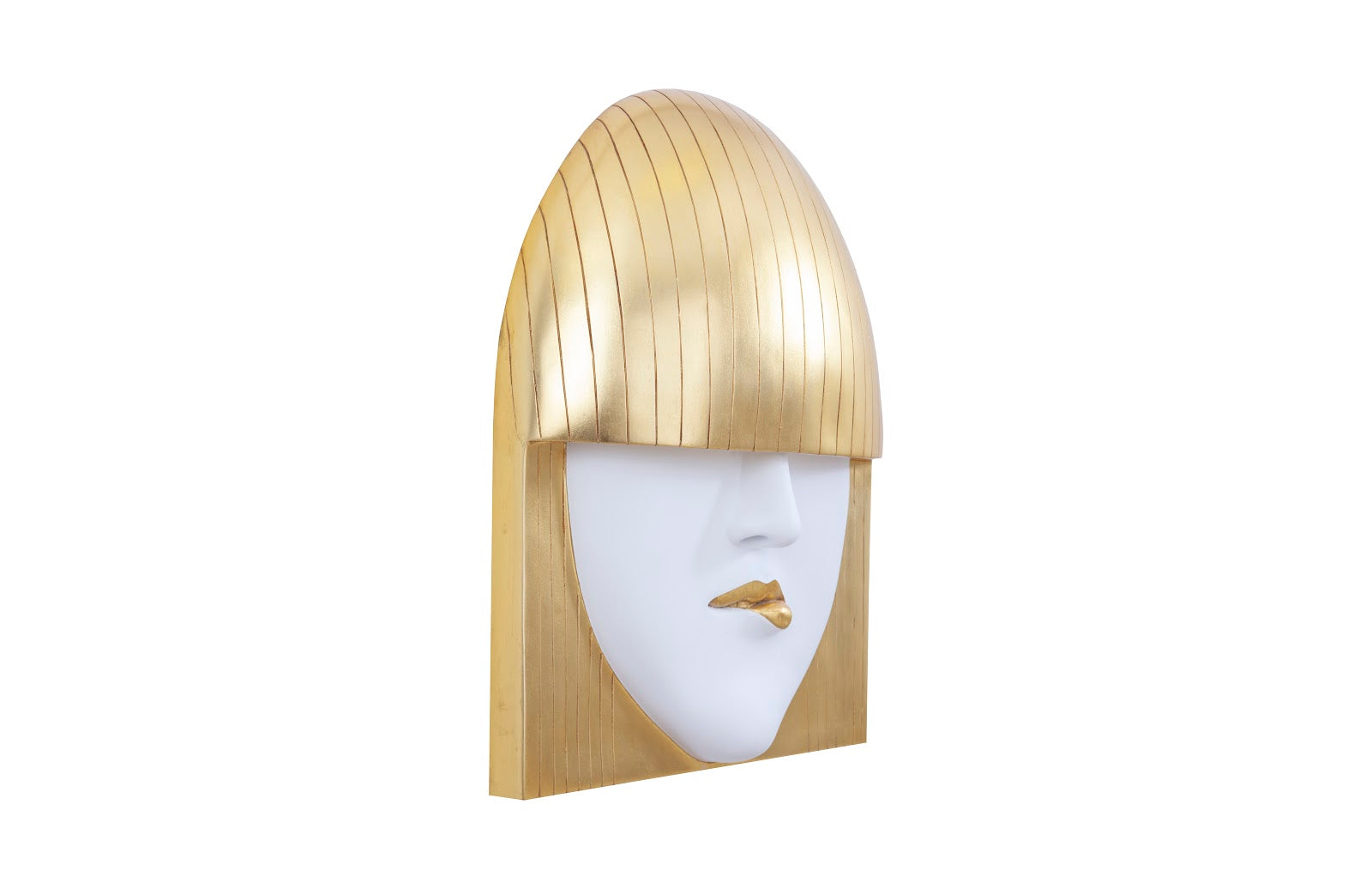 Phillips Collection Home Phillips Collection Fashion Faces Wall Art, Large, Pout, White and Gold Leaf