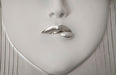 Phillips Collection Home Phillips Collection Fashion Faces Wall Art, Large, Pout, White and Silver Leaf