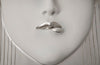 Phillips Collection Home Phillips Collection Fashion Faces Wall Art, Large, Pout, White and Silver Leaf