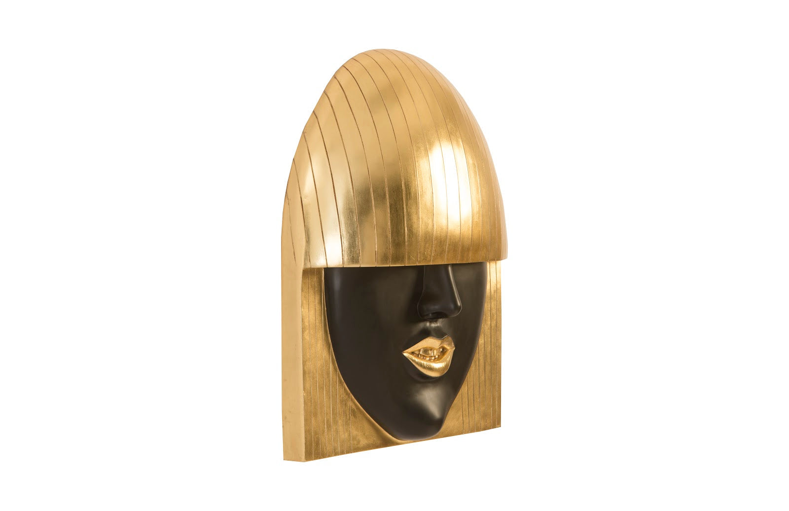Phillips Collection Home Phillips Collection Fashion Faces Wall Art, Large, Smile, Black and Gold Leaf