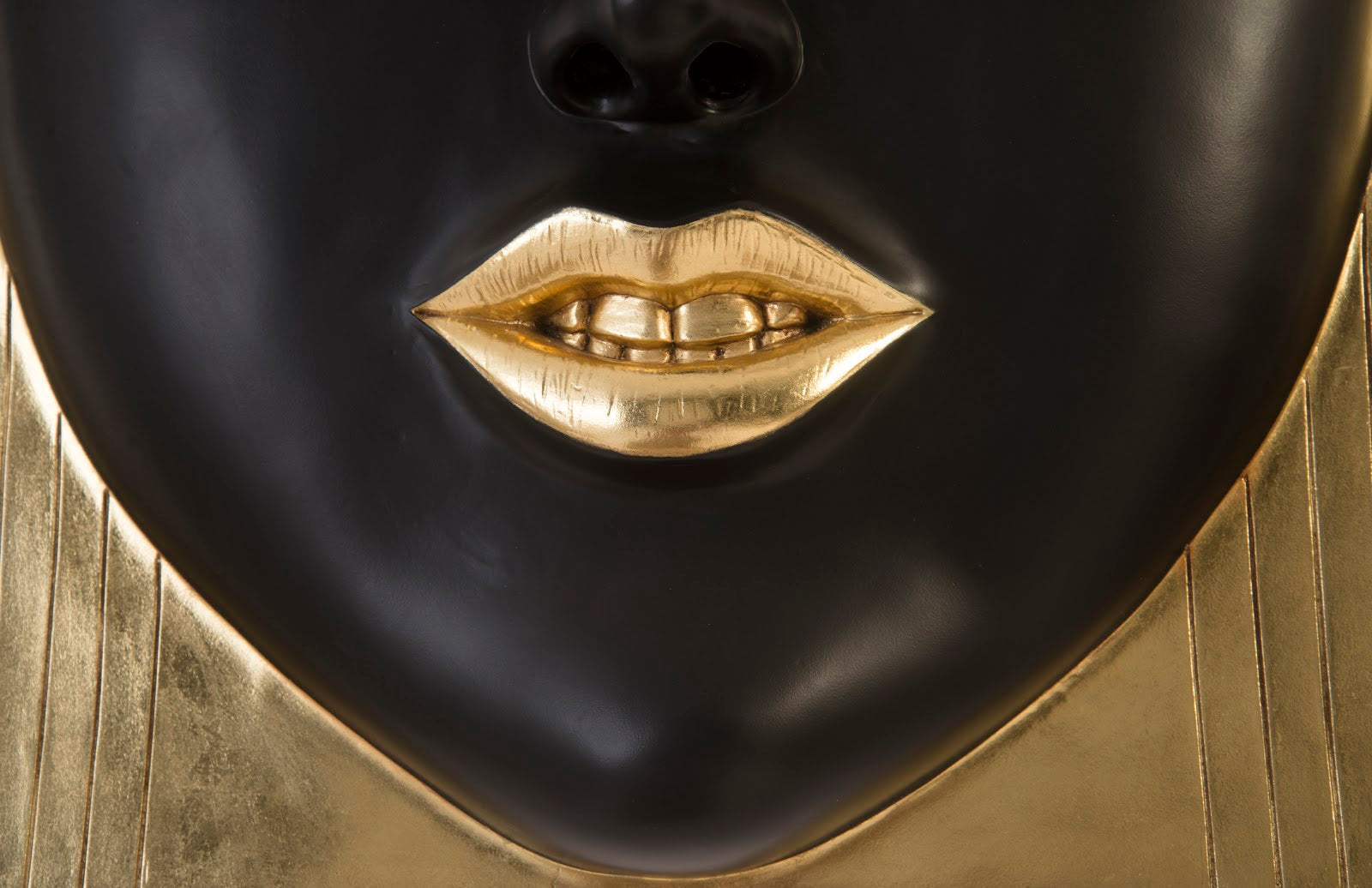 Phillips Collection Home Phillips Collection Fashion Faces Wall Art, Large, Smile, Black and Gold Leaf