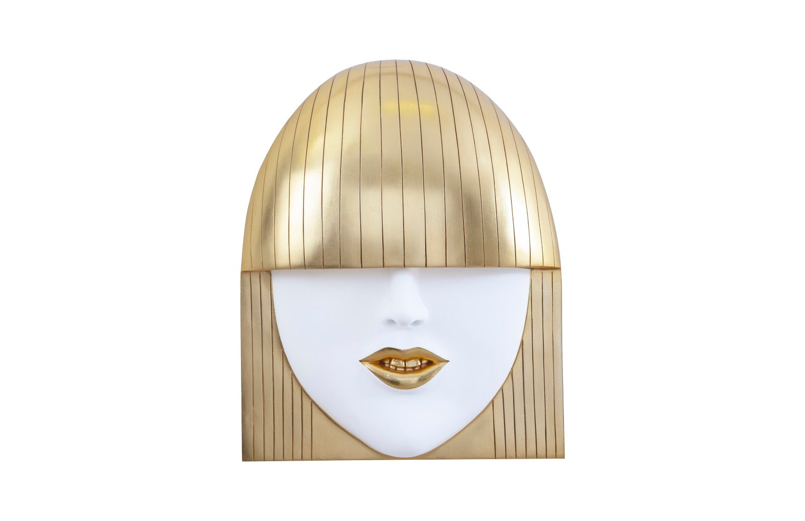 Phillips Collection Home Phillips Collection Fashion Faces Wall Art, Large, Smile, White and Gold Leaf