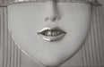 Phillips Collection Home Phillips Collection Fashion Faces Wall Art, Large, Smile, White and Silver Leaf