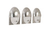 Phillips Collection Home Phillips Collection Fashion Faces Wall Art, Small, White and Silver Leaf, Set of 3