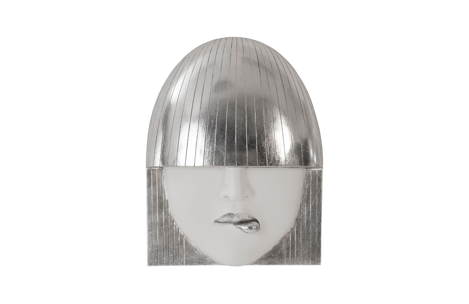 Phillips Collection Home Phillips Collection Fashion Faces Wall Art, Small, White and Silver Leaf, Set of 3