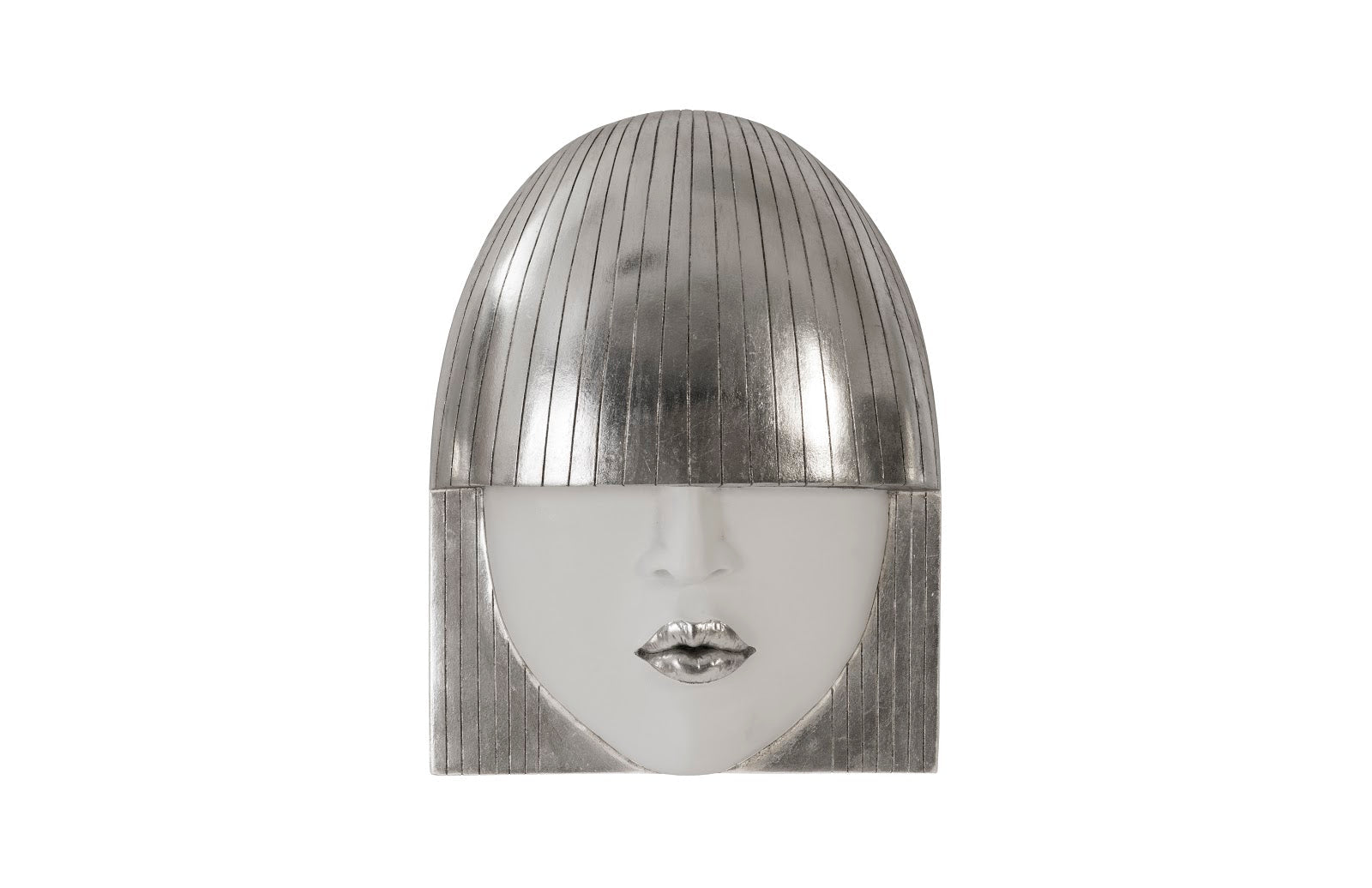 Phillips Collection Home Phillips Collection Fashion Faces Wall Art, Small, White and Silver Leaf, Set of 3
