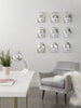 Phillips Collection Home Phillips Collection Fashion Faces Wall Art, Small, White and Silver Leaf, Set of 3
