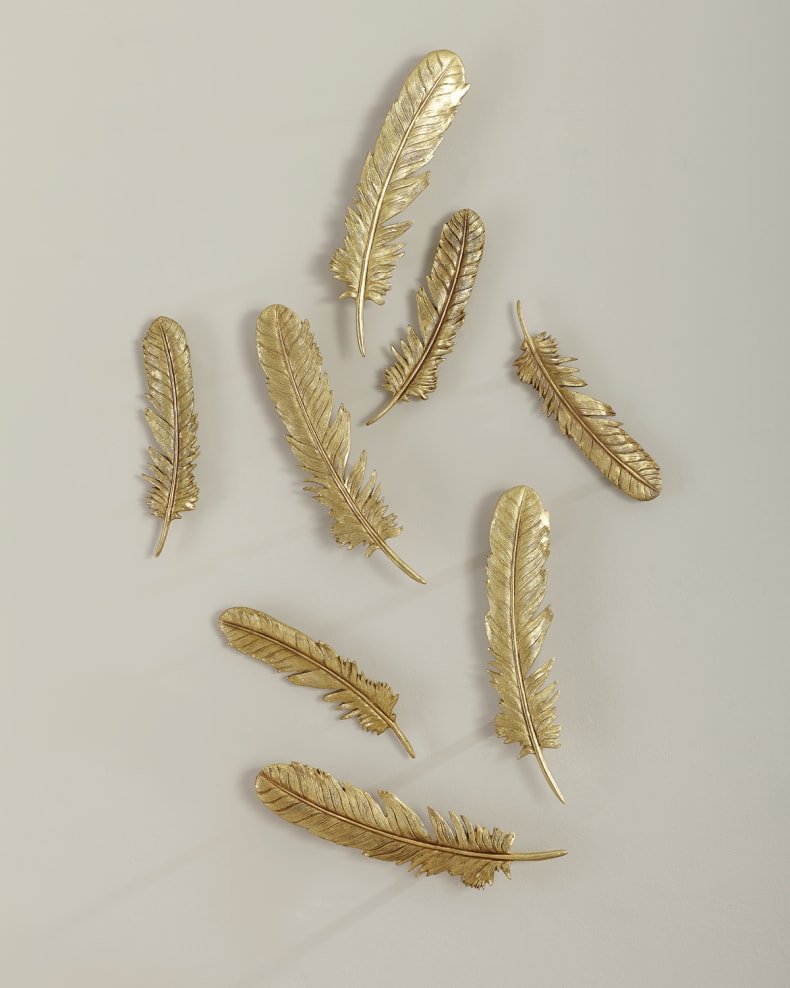 Phillips Collection Home Phillips Collection Feathers Wall Art, Large, Gold Leaf, Set of 2