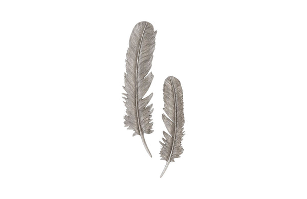 Phillips Collection Home Phillips Collection Feathers Wall Art, Large, Silver Leaf, Set of 2