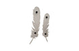 Phillips Collection Home Phillips Collection Feathers Wall Art, Small, Silver Leaf, Set of 2