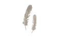 Phillips Collection Home Phillips Collection Feathers Wall Art, Small, Silver Leaf, Set of 2