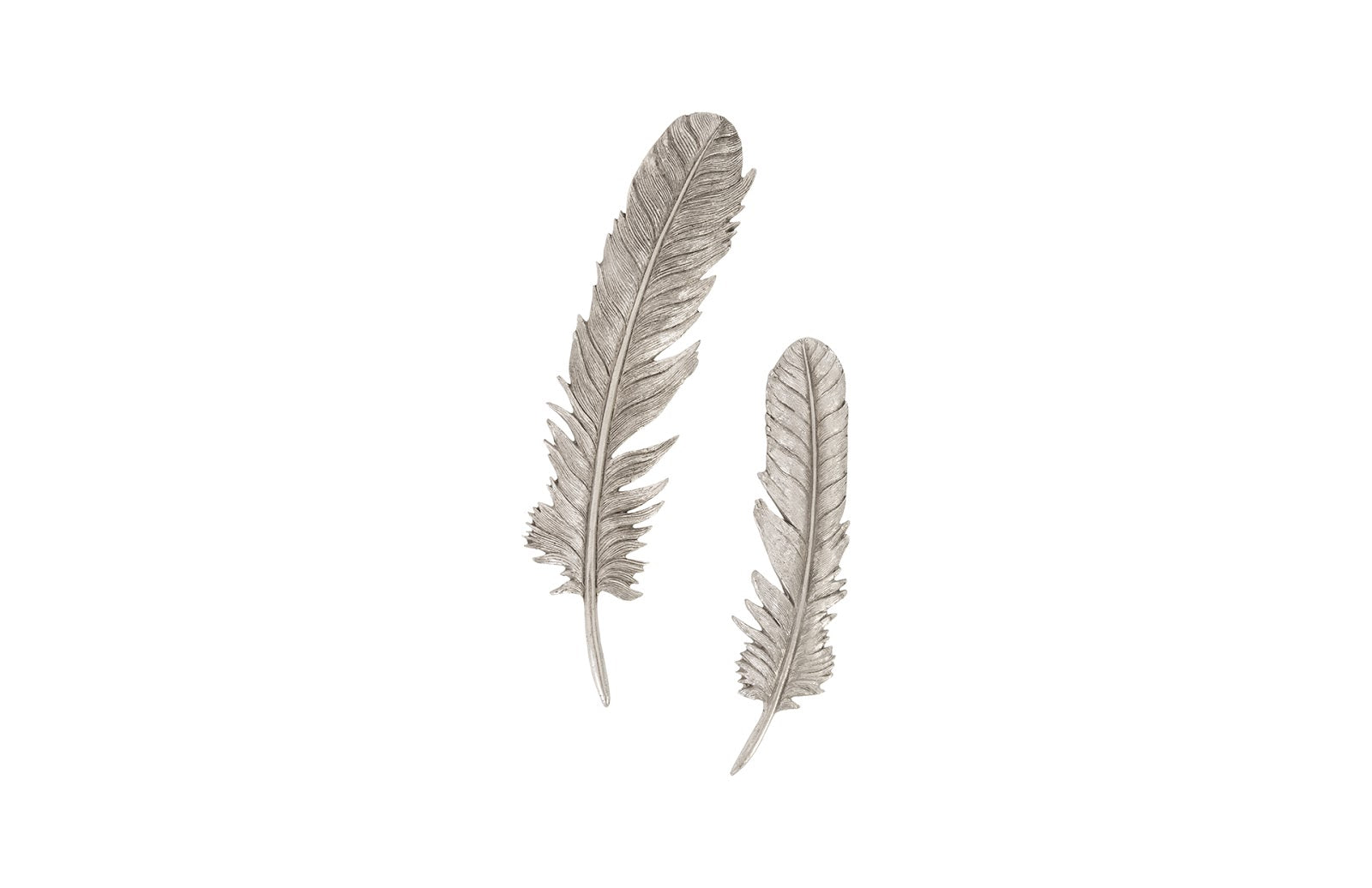 Phillips Collection Home Phillips Collection Feathers Wall Art, Small, Silver Leaf, Set of 2