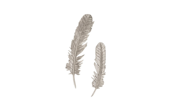 Phillips Collection Home Phillips Collection Feathers Wall Art, Small, Silver Leaf, Set of 2