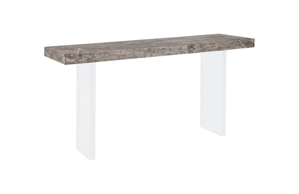 Phillips Collection Home Oversized LTL - Rate to be Quoted Phillips Collection Floating Console Table, Gray Stone Finish, Acrylic Legs
