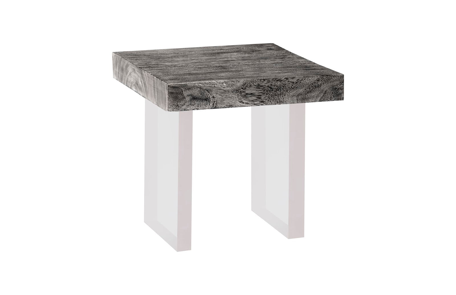 Phillips Collection Home Phillips Collection Floating Side Table, Gray Stone, Acrylic Legs
