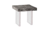 Phillips Collection Home Phillips Collection Floating Side Table, Gray Stone, Acrylic Legs