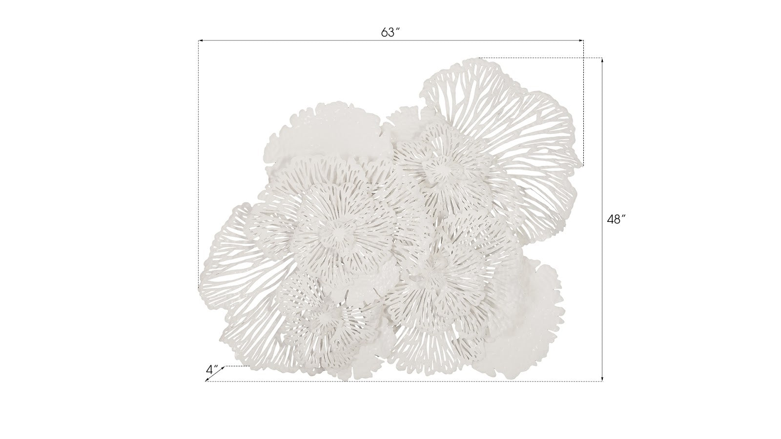 Phillips Collection Home Oversized LTL - Rate to be Quoted Phillips Collection Flower Wall Art, Large, White, Metal