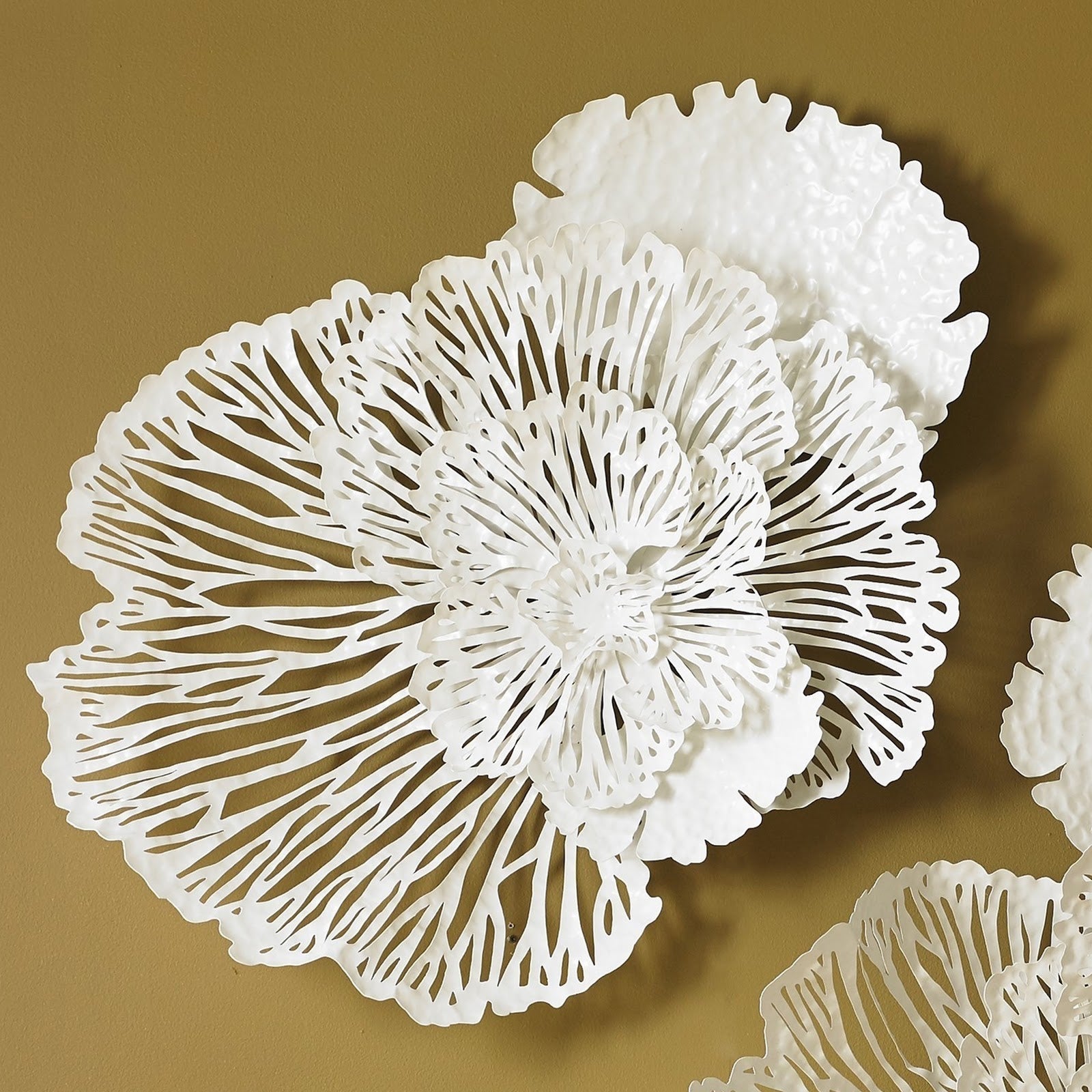 Phillips Collection Home Oversized LTL - Rate to be Quoted Phillips Collection Flower Wall Art, Large, White, Metal