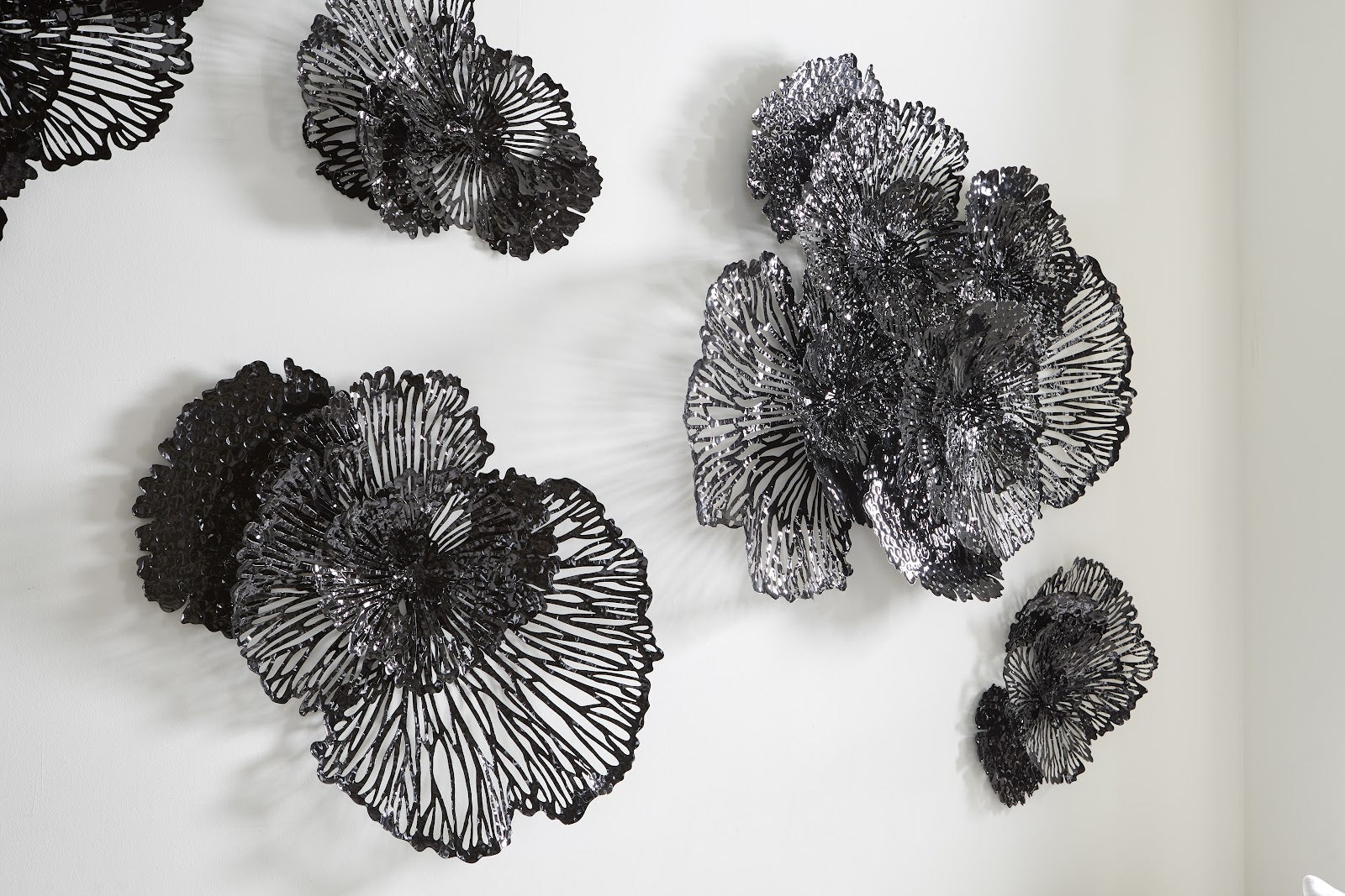 Phillips Collection Home Phillips Collection Flower Wall Art, Medium, Black, Metal