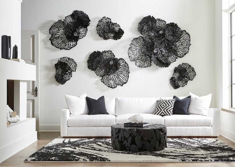 Phillips Collection Home Phillips Collection Flower Wall Art, Medium, Black, Metal