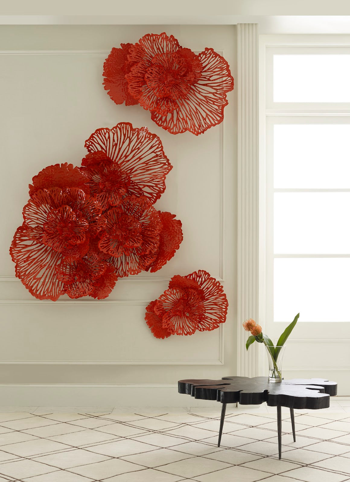 Phillips Collection Home Phillips Collection Flower Wall Art, Medium, Coral, Metal