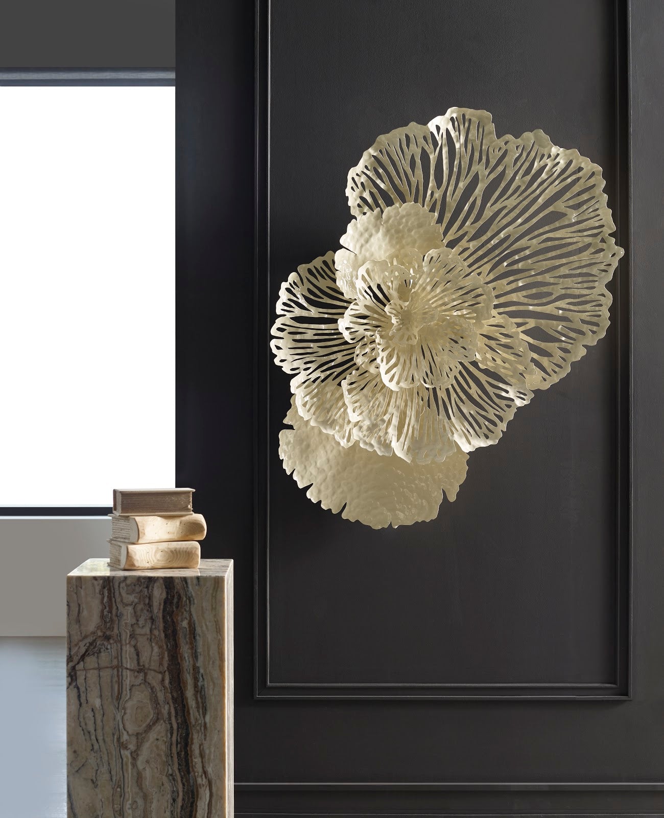 Phillips Collection Home Phillips Collection Flower Wall Art, Medium, Ivory, Metal