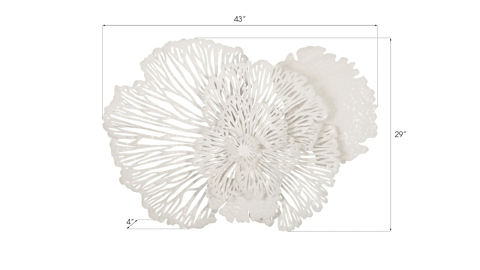 Phillips Collection Home Phillips Collection Flower Wall Art, Medium, White, Metal