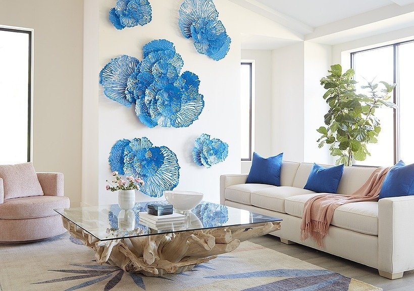 Phillips Collection Home Phillips Collection Flower Wall Art, Small, Blue, Metal