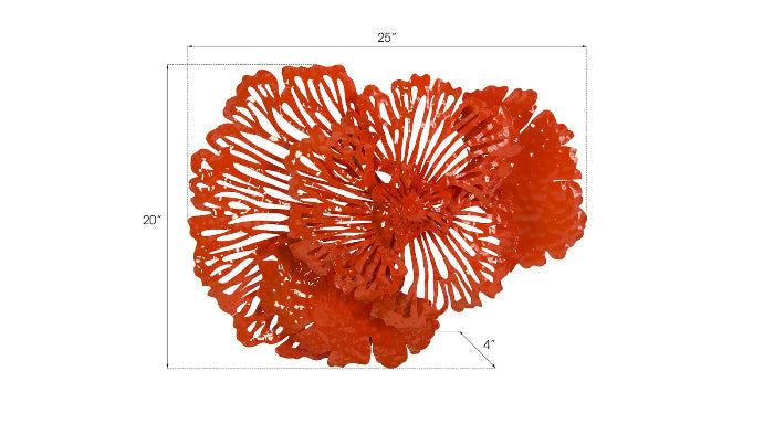 Phillips Collection Home Phillips Collection Flower Wall Art, Small, Coral, Metal