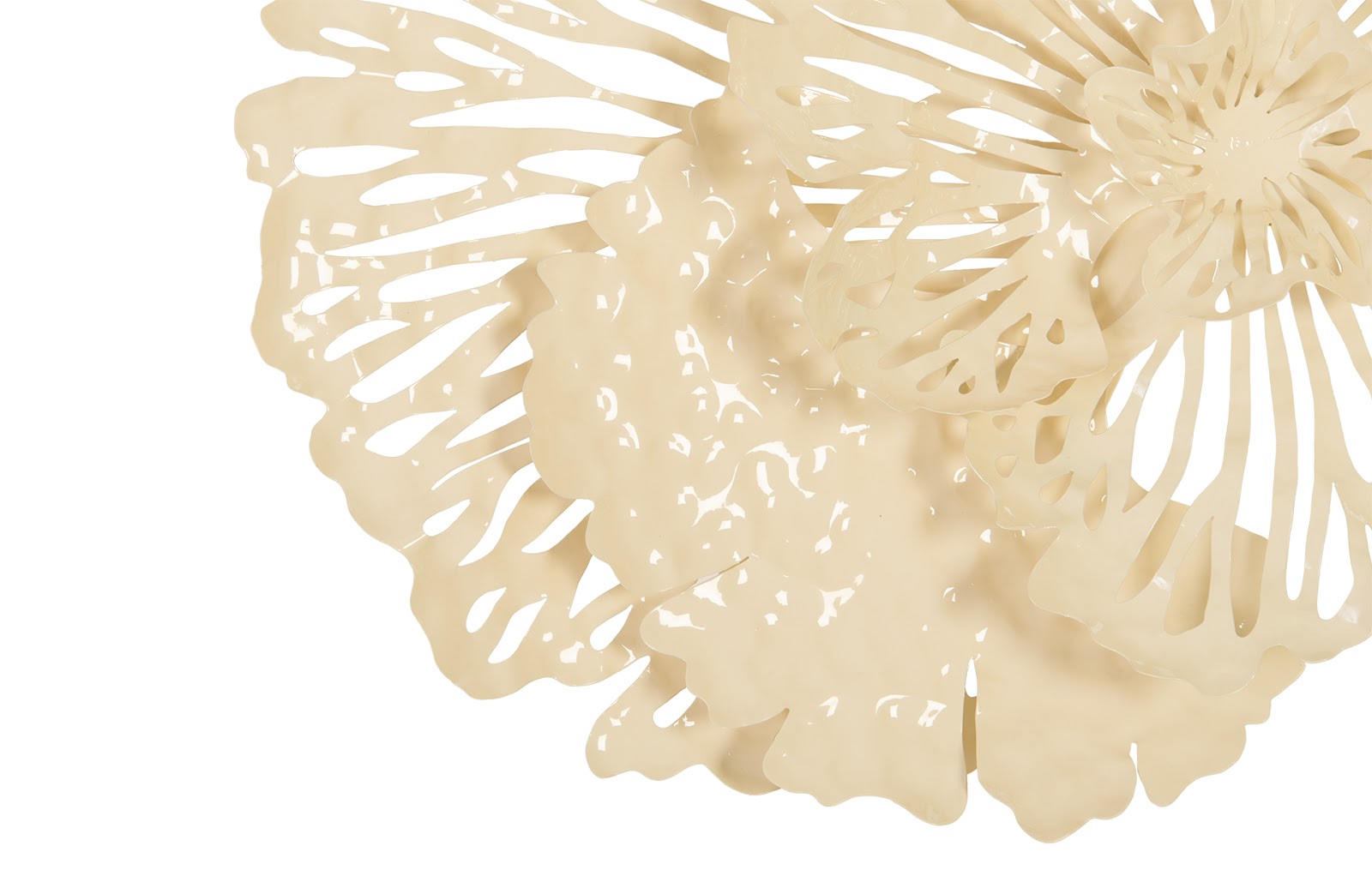Phillips Collection Home Phillips Collection Flower Wall Art, Small, Ivory, Metal