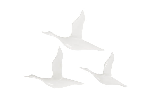 Phillips Collection Home Phillips Collection Flying Ducks, Gel Coat White, Set of 3