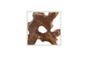 Phillips Collection Home Phillips Collection Framed Slice Wall Tile, Teak Wood, White Frame
