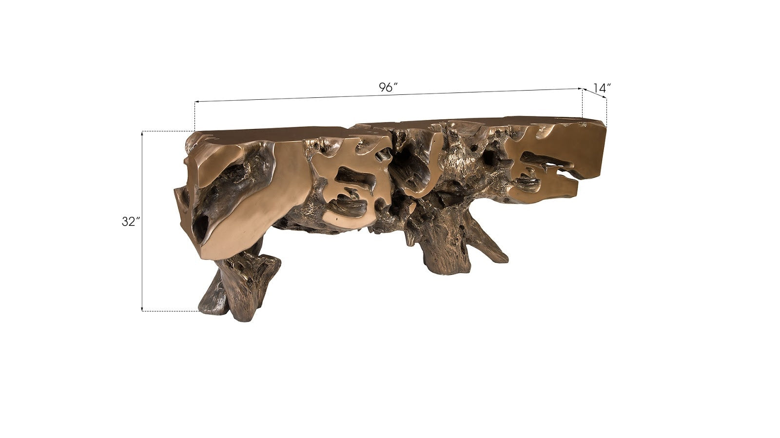 Phillips Collection Home Oversized LTL - Rate to be Quoted Phillips Collection Freeform Console Table,Bronze , XL