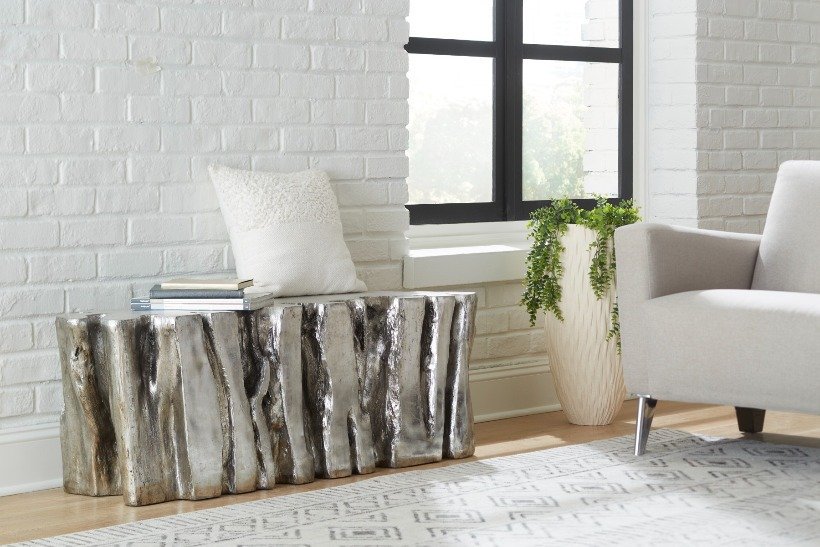 Phillips Collection Home Oversized LTL - Rate to be Quoted Phillips Collection Freeform Root Bench, Silver Leaf