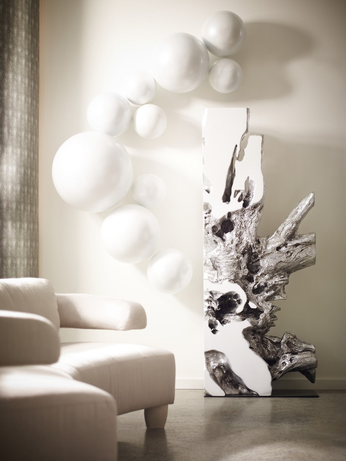 Phillips Collection Home Oversized LTL - Rate to be Quoted Phillips Collection Freeform Sculpture, White, Silver Leaf