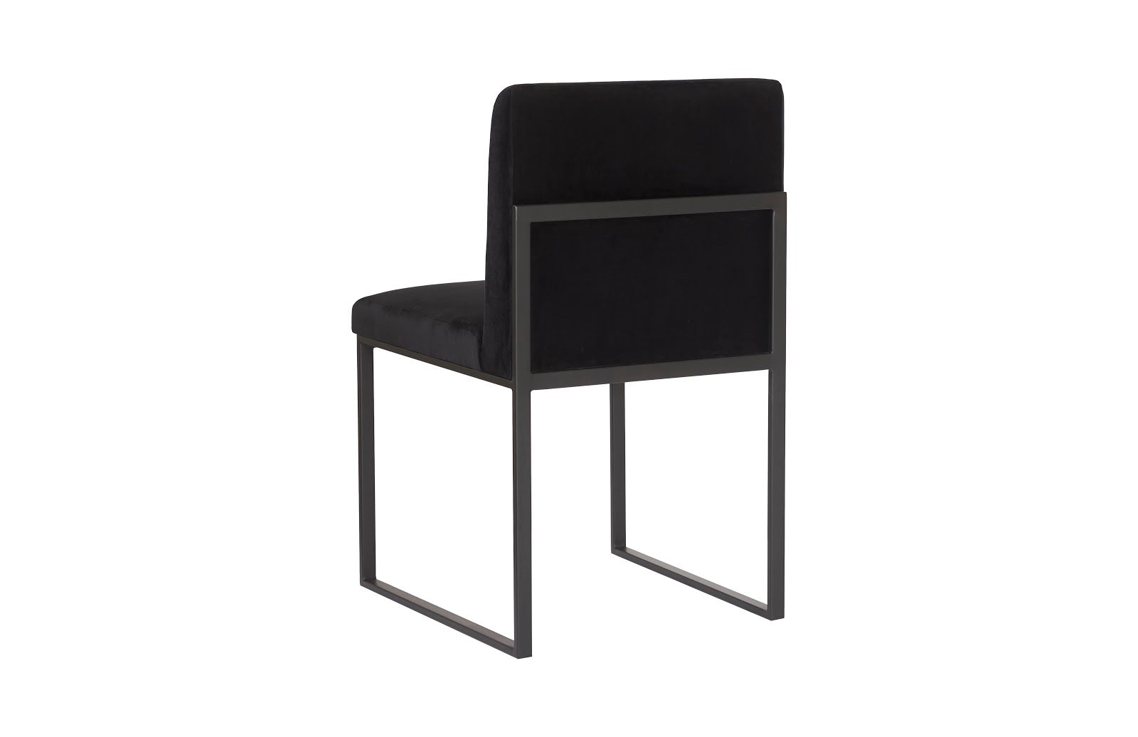 Phillips Collection Home Phillips Collection Frozen Dining Chair, Black Velvet Fabric, Matte Black Metal Frame