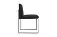 Phillips Collection Home Phillips Collection Frozen Dining Chair, Black Velvet Fabric, Matte Black Metal Frame