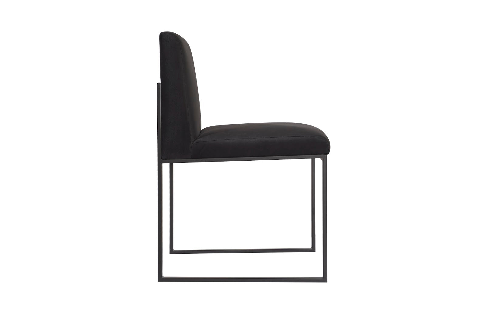 Phillips Collection Home Phillips Collection Frozen Dining Chair, Black Velvet Fabric, Matte Black Metal Frame