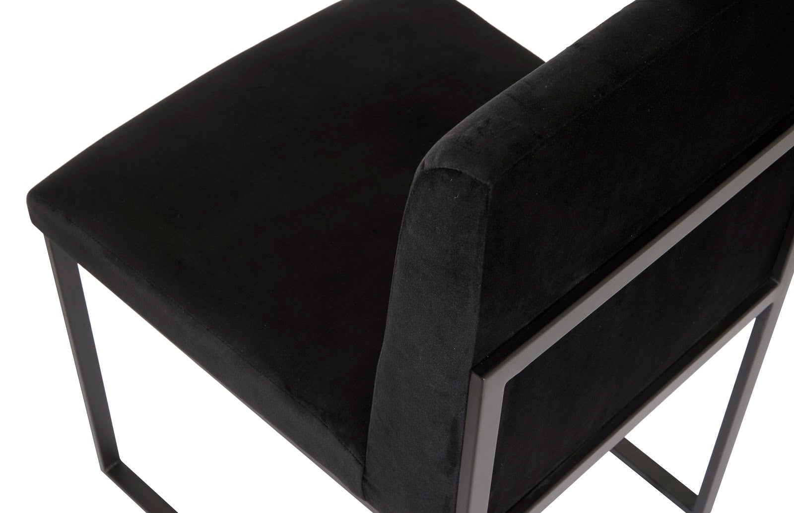 Phillips Collection Home Phillips Collection Frozen Dining Chair, Black Velvet Fabric, Matte Black Metal Frame